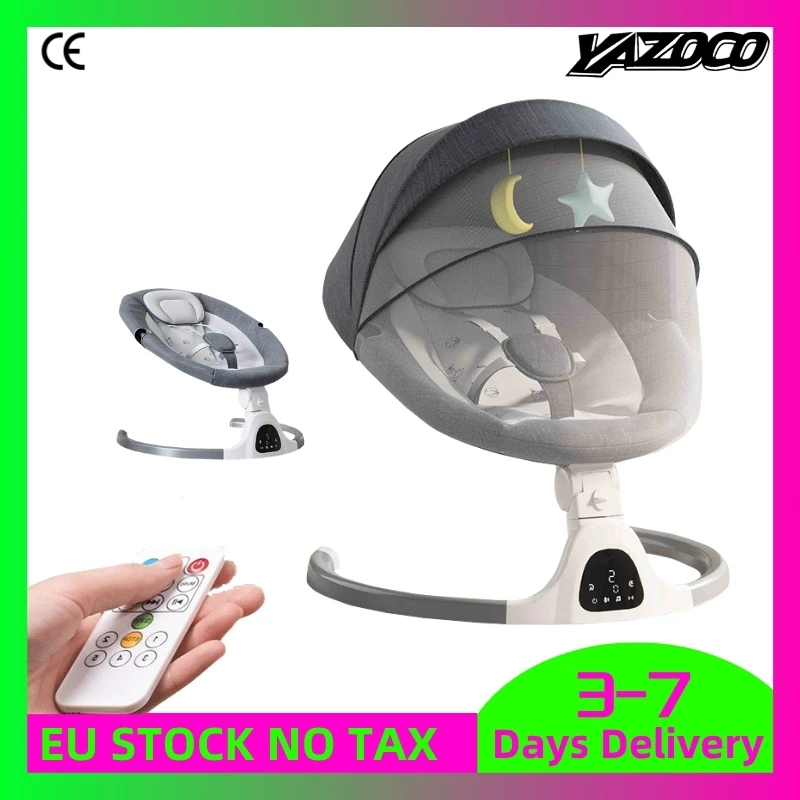 Elektrische Bluetooth Babybedje met Klamboe Bluetooth Muziek Baby Schommelstoel Multifunctionele Babybedje voor Pasgeborenen 2025