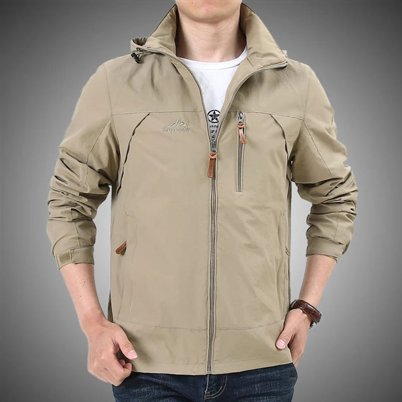 Chaquetas cortavientos impermeables para hombre Naturehike, chaqueta táctica informal para senderismo, abrigo a prueba de viento con capucha y múltiples bolsillos para pesca