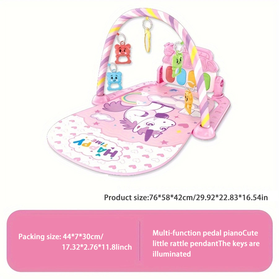 Giocattolo per supporto fitness per bambini, musica per neonati, pianoforte a pedali, tappetino strisciante, giocattolo per bambini