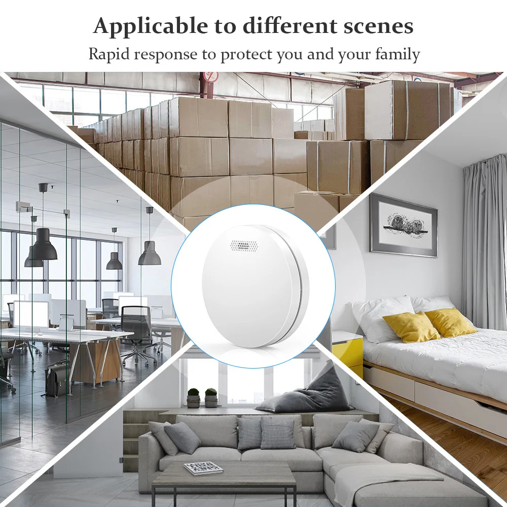 Batteria integrata da 10 anni Multi dispositivo Wireless Interlink House Factory Warehouse 433MHz Connect Fire Smoke Detector Sensor Alarm