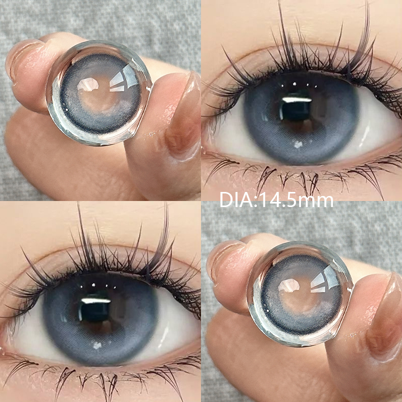 YIMEIXI 2Pcs New Pattern Color Colored Contact Soft Circular Lenses Beauty Pupil Blue Series Eyes Makeup Blue High Quality