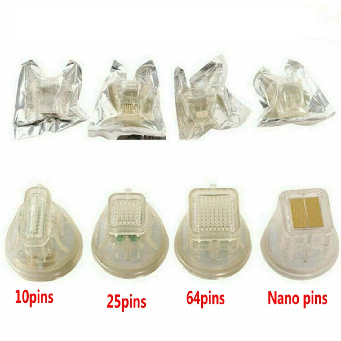 ทิ้ง Microneedle ตลับหมึกทอง 10/25/64 Pins Nano เคล็ดลับสําหรับ Fractional RF เครื่อง Anti Stretch Marks รอยแผลเป็น