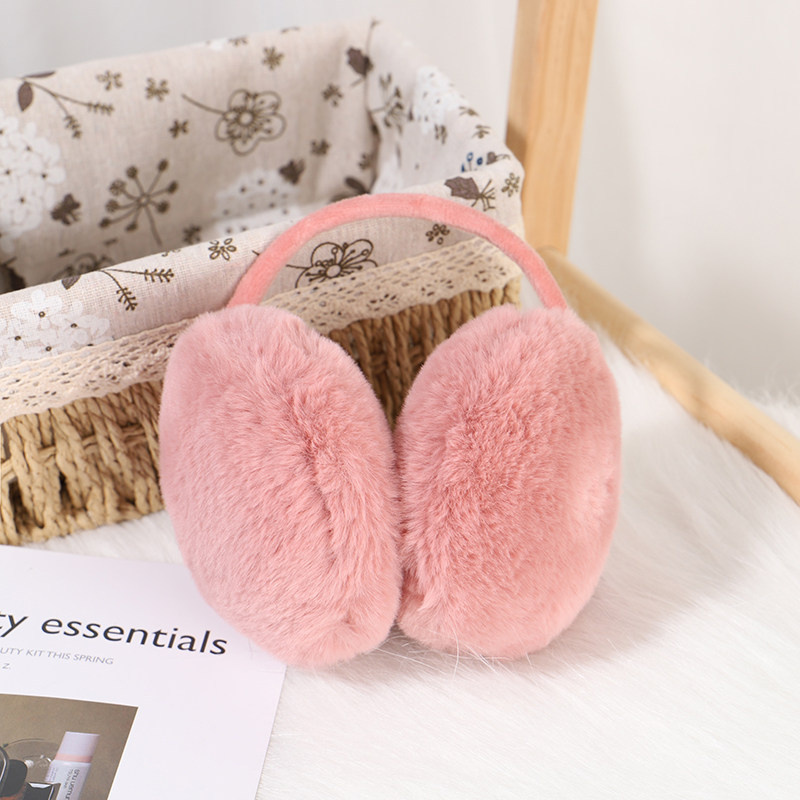 Orejeras cálidas de invierno para mujeres y niñas, orejeras con forma de hamburguesa y pliegue esponjoso para niños, orejeras suaves de Cachemira, orejeras cálidas y sólidas