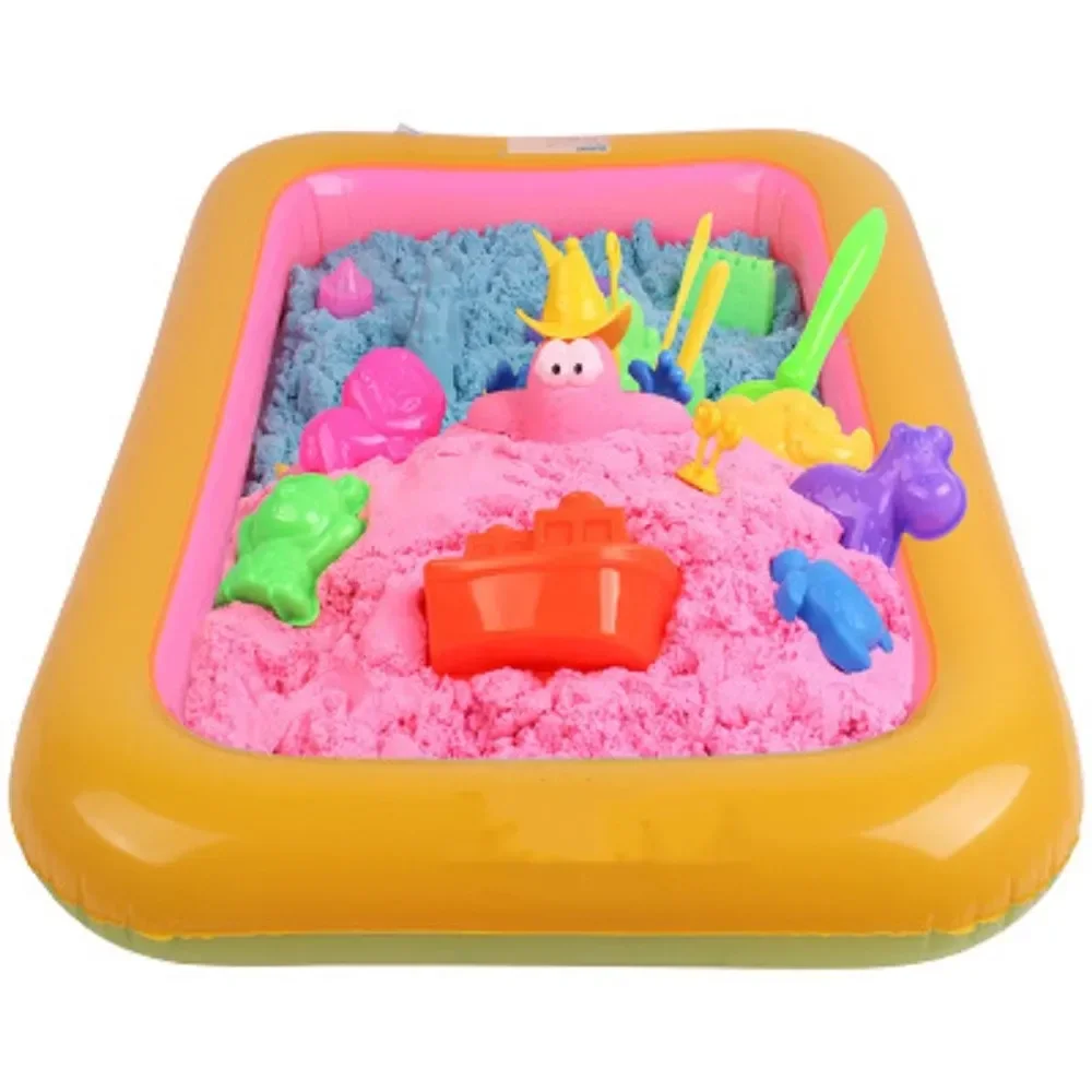 Multifunction Indoor Inflatable Sand Tray Toys for Children Play Sand Modeling Clay Supplies Slime Table Accessories Kids Gifts