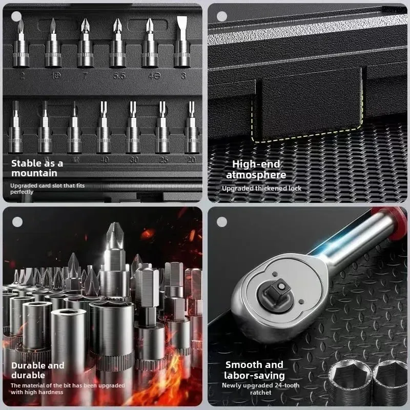 Nuevo Kit de herramientas de reparación de automóviles 46/53 unid/set juego de enchufes herramienta de reparación de automóviles llave dinamométrica de trinquete Combo juego de herramientas de reparación de automóviles