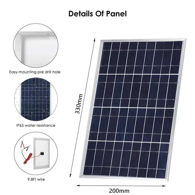 300 W 12 V Solarpanel-Set, kompletter polykristalliner USB-Stromversorgung, tragbarer, wiederaufladbarer Solarzellen-Solargenerator für den Außenbereich für Zuhause