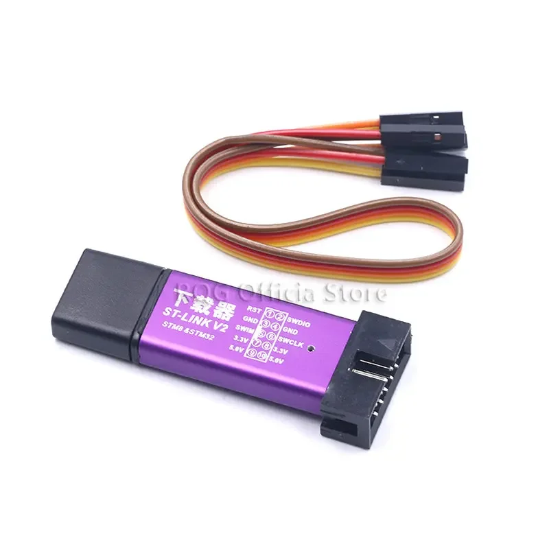 Simulador Stlink st-link V2 Mini STM8 STM32, programador de descarga con cubierta, Cable DuPont, ST LINK V2