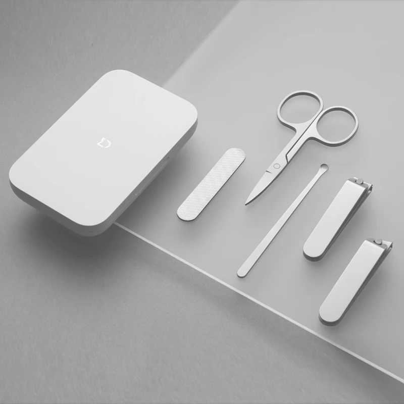 Xiaomi Mijia – coupe-ongles 5 en 1 en acier inoxydable 420, soins de pédicure, lime à ongles Portable avec coque de rangement anti-éclaboussures