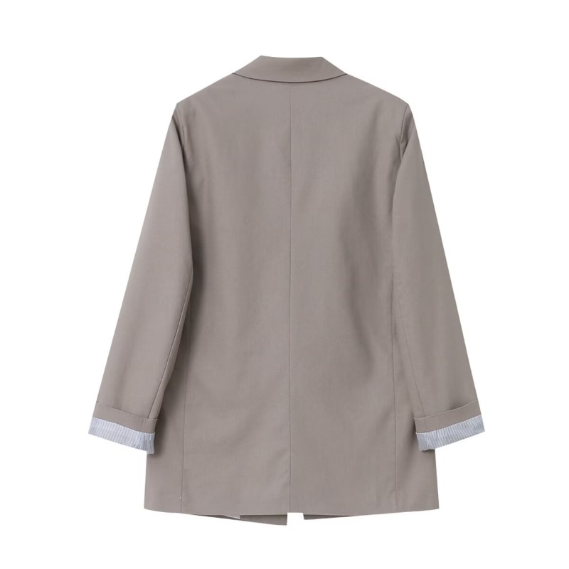 TRAF ZR Elegante Damenjacken Bürodame Leinenjacke Langarm Neu in Oberbekleidung Bomber Frühling 2024 Damenkleidung Y2k Top