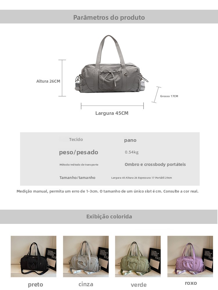 Bolsa de Viagem Esportiva de ande Capacidade para Viagens Curtas 2025 Nova com Separação Seco/Molhado, Bolsa de Armazenamen...