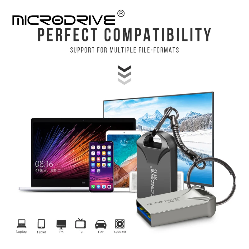 Impermeable Super Mini unidad flash usb pen Drive 32GB metal usb 3,0 flash usb stick pendrive 64GB para cle usb 128 gb