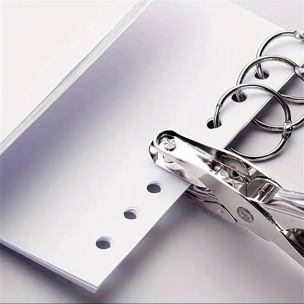 1PC Hand Held Metal Stationery Round Hole Diameter 6mm Hole Punch Pliers Hole Punch Paper Hole Punch Boxed Single Hole Punch