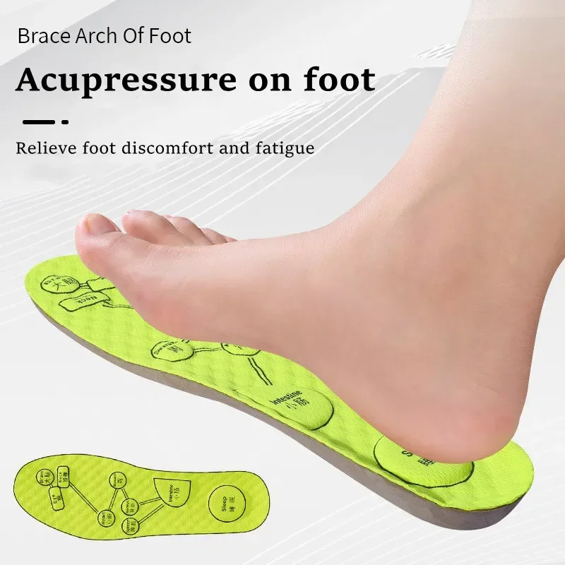 2/4/6 pçs novo médico das mulheres dos homens acupressão no pé palmilhas sapatos esportivos palmilha para desodorante respirável conforto correndo sapato sola