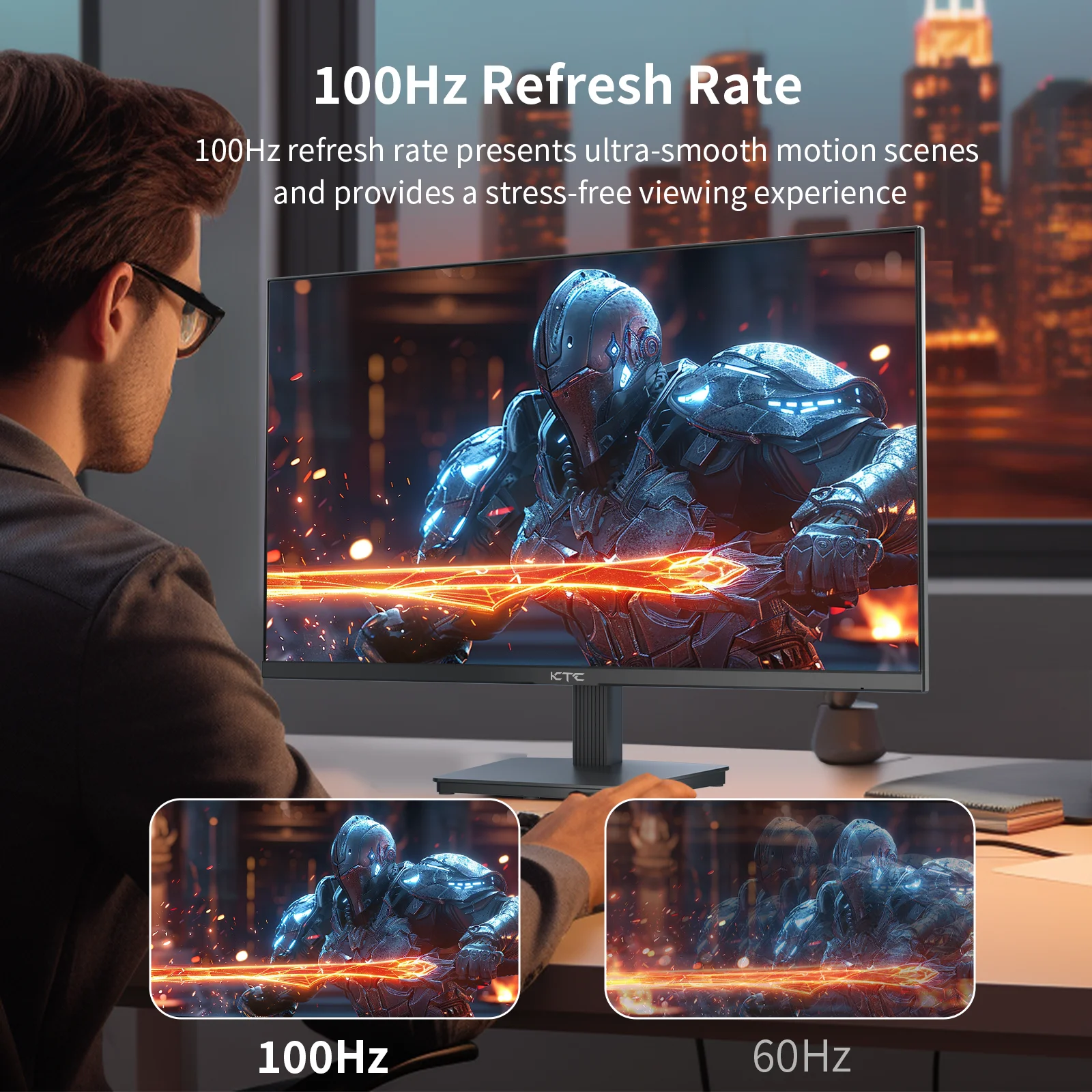 KTC H27T27 27 inch QHD 100Hz gamingmonitor 2560x1440 IPS snel paneelscherm 16:9 ELED 1 ms GTG-reactietijd 99% sRGB HDR10