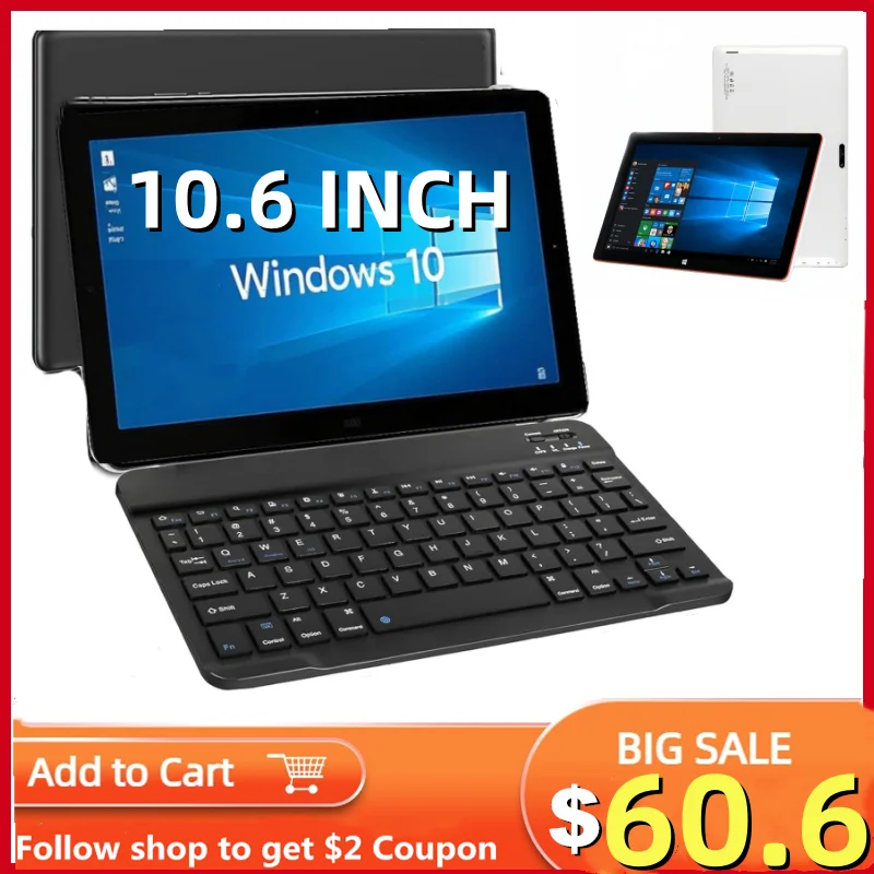 10.6 POLEGADAS Ezpad C24S Windows 10 Tablet PC 2GB RAM 32GB ROM Z3735F 32 Bit 1366x768 Tela IPS 6600mAh USB 3.0