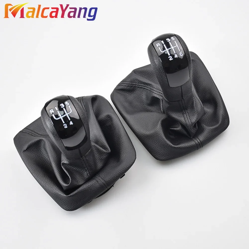 5/6 Speed Manual Gear Shift Knob Lever Pen Black Gaiter Boot Cover Case For Skoda Octavia 2 A5 2004-2010 Car Accessories