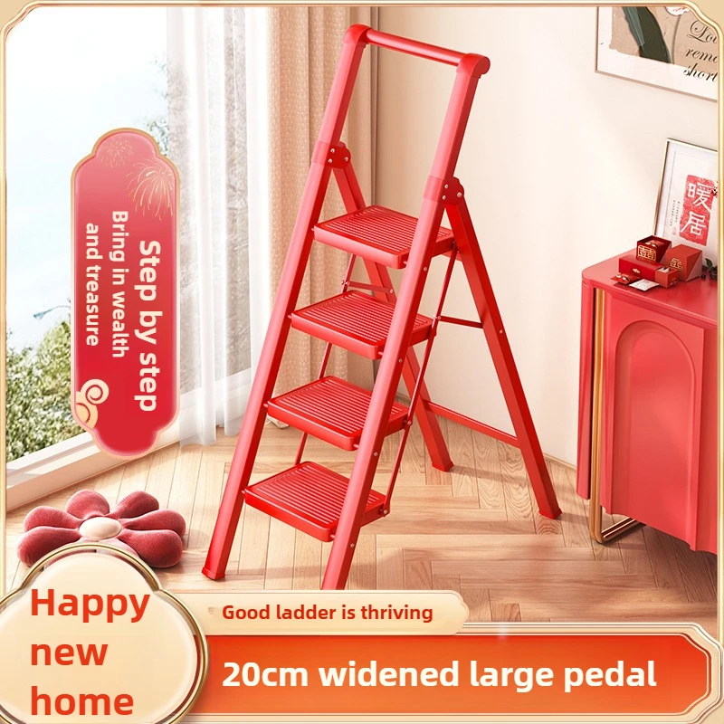 Escalera plegable telescópica para el hogar, andamio plegable para interiores y exteriores, andamio ligero pequeño y grueso multifunción