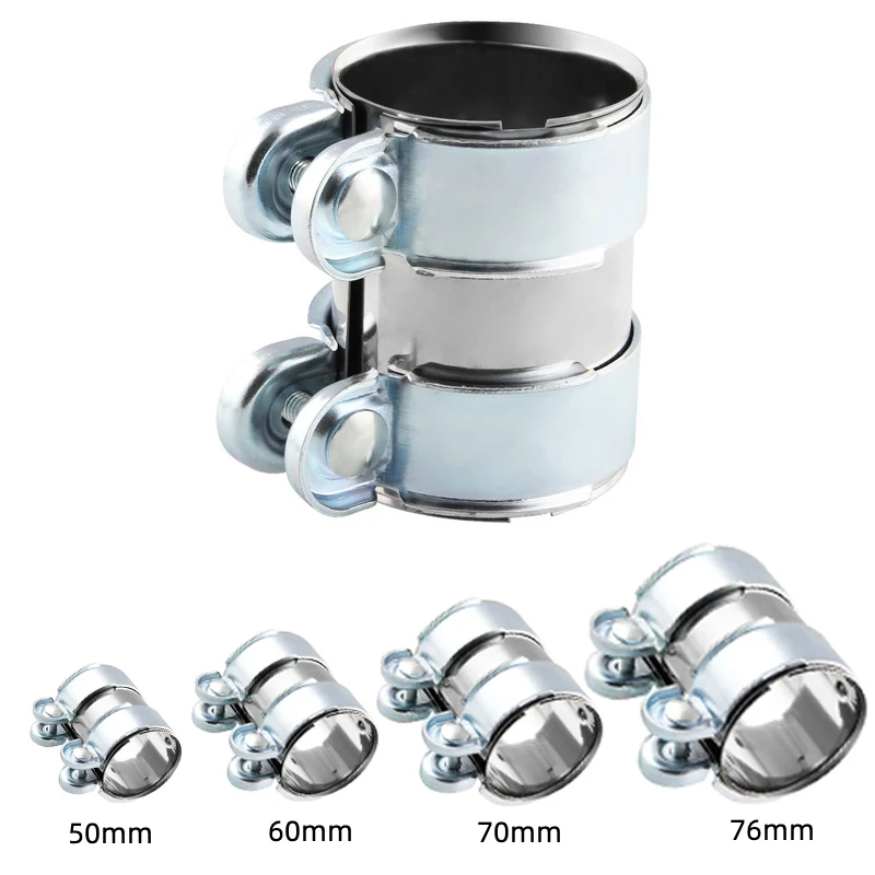 Inlet 42 45 50 55 60 65 70 76 MM Stainless Steel Exhaust Clamp Exhaust Tube Pipe Connector Joiner Sleeve Clamp Kit Tool
