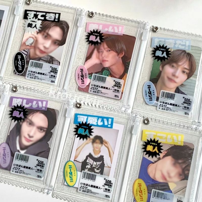INS โปร่งใส Candy กระเป๋าผู้ถือป้ายเกาหลี Photocard ผู้ถือกระเป๋าจี้ Idol Photo Card ฝาครอบป้องกันผู้ถือบัตร