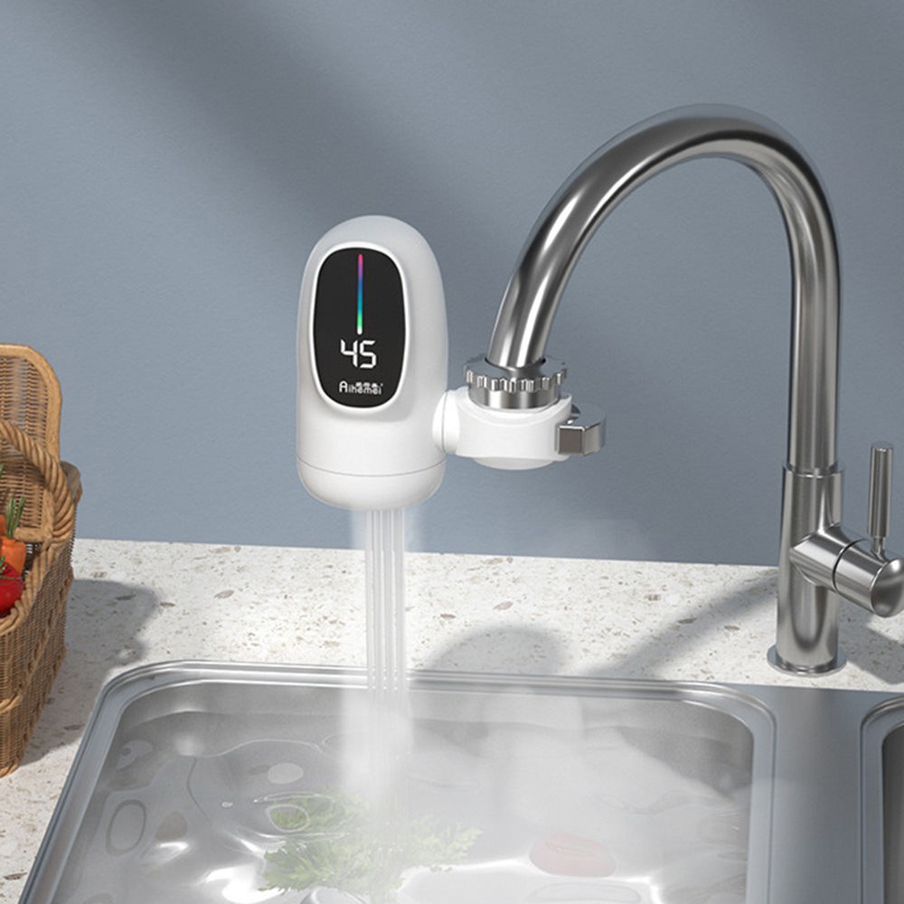 เครื่องทำน้ำอุ่นไฟฟ้าขนาดเล็ก3000W 220V 110V ก๊อกน้ำร้อนสำหรับแตะไม่มีถังห้องครัวห้องน้ำหน้าจอดิจิตอลน้ำร้อน