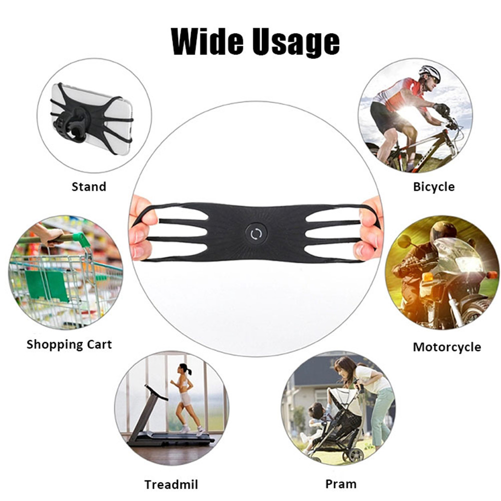 Universal Silicone bicicleta telefone titular, removível à prova de choque, Rotatable motocicleta Mount, guiador telefone titular, Acessório de bicicleta