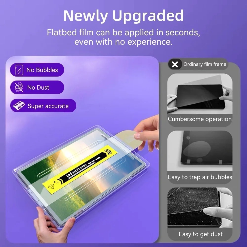 Комплект автоматической установки закаленного стекла для Samsung Galaxy Tab S10 Ultra 14,6 дюйма 2024 S10 Plus S9 FE Plus S7+ S8 S7 A9Plus 11 дюймов