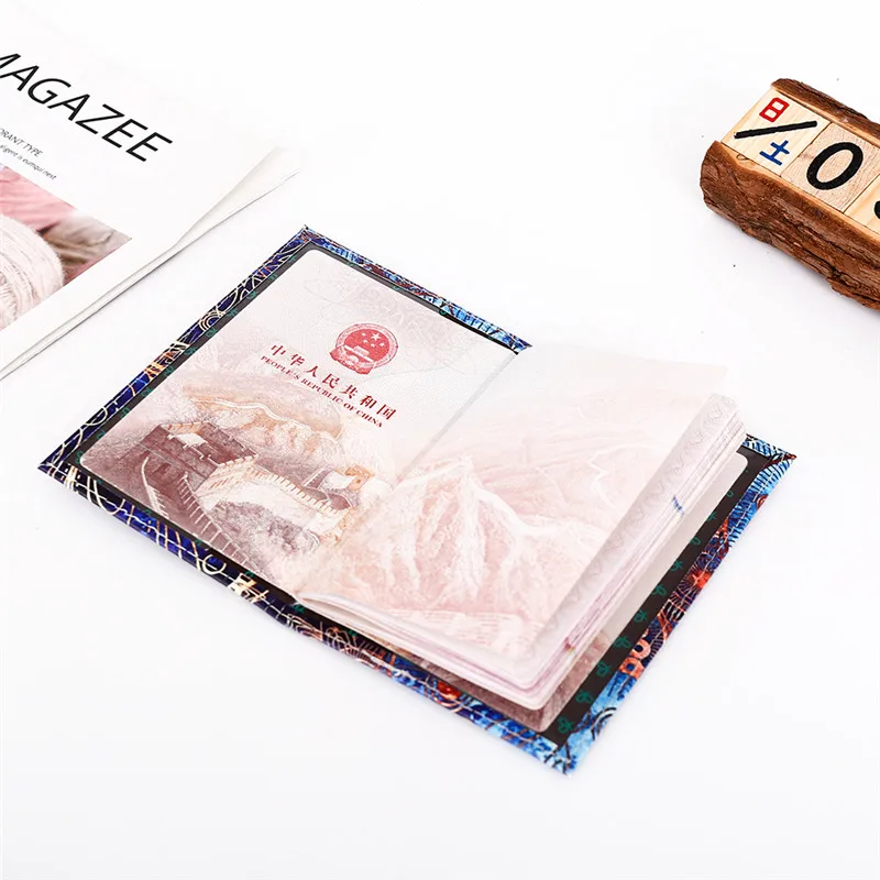 Moda leve mulheres homens couro do plutônio viagem céu estrelado capa de passaporte carteira paisagem capa protetora passaporte titular do cartão caso