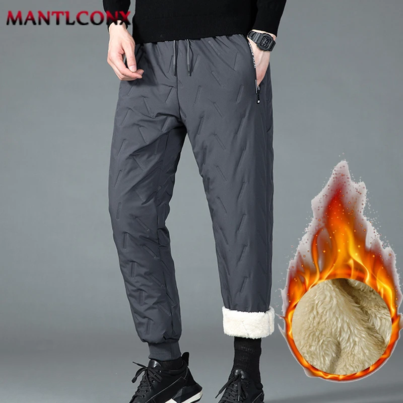 Addensare pantaloni invernali caldi per uomo Pantaloni sportivi Casual Addensare Pantaloni da jogging Pantaloni termici maschili Pantaloni grigi neri Uomo Frangivento