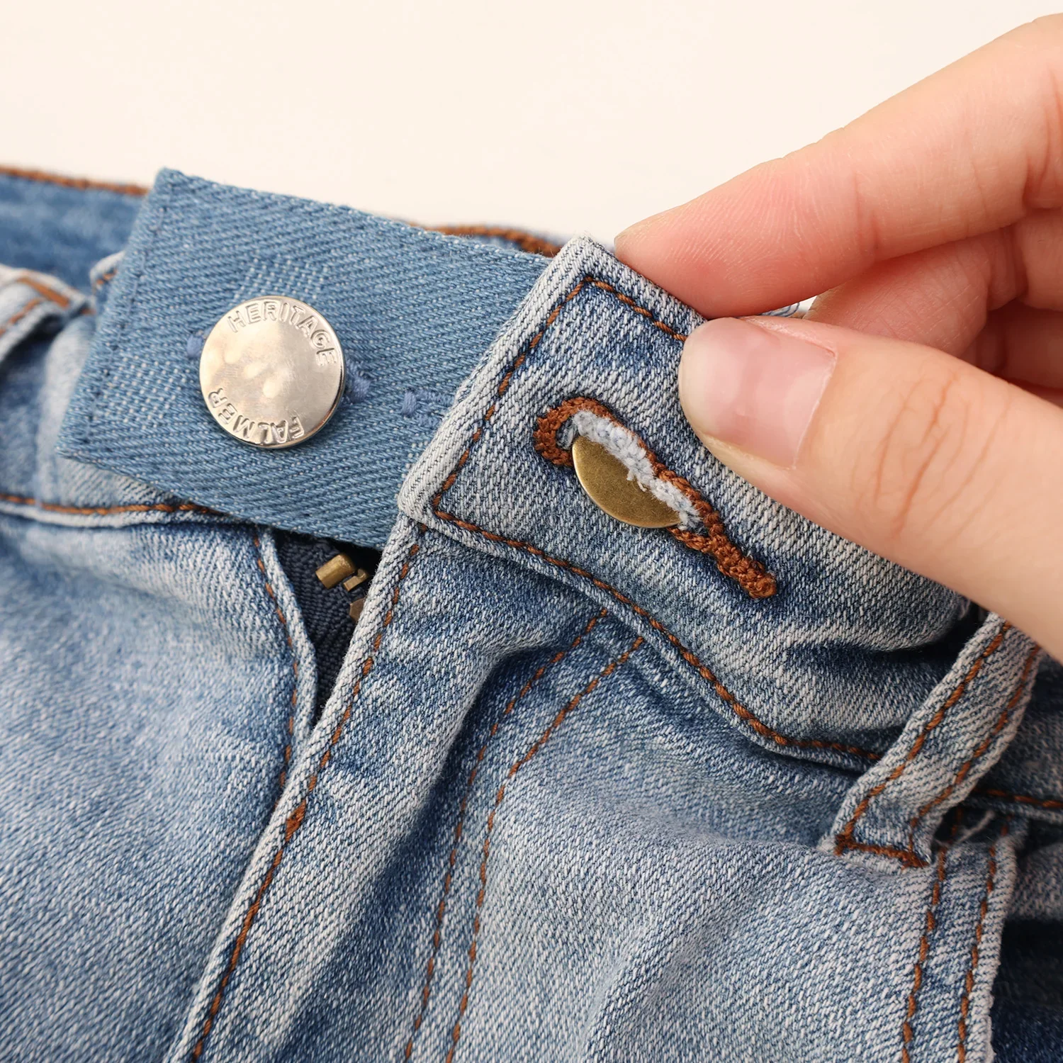 Hebilla de extensión de cintura para pantalones vaqueros, extensor de cintura Unisex, botón de pantalón, extensor elástico, hebilla de extensión de cinturón, 1 ud.