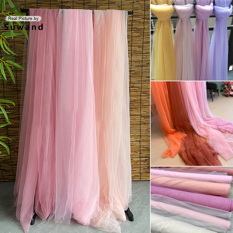 Pink Blush Soft Tulle Fabrics Decoration Curtain Clothing  Sewing Mesh Gauze Layout Chair Back Yarn Encryption DIY Material