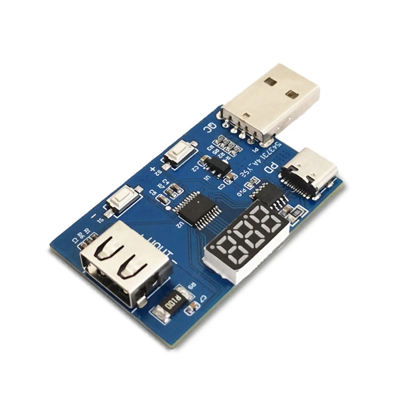 โมดูล PCB Decoy QC3.0 QC2.0 3.6-20V ปรับแรงดันไฟฟ้าได้มัลติฟังก์ชั่นทดสอบอุปกรณ์ชาร์จโทรศัพท์ในรถยนต์โมดูลสำหรับอายุ