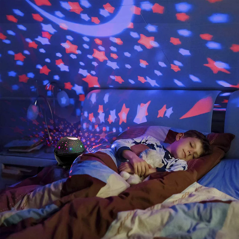 Projektor gwiazd Lampka nocna Zabawne prezenty dla dziewczynek i chłopców Obrotowy projektor LED Star Sky Moon do dekoracji sypialni dla dzieci