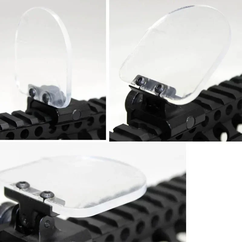 Soporte de alcance abatible hacia arriba, cubierta protectora de lente transparente con punto rojo, accesorios para mira telescópica para Rifle de caza