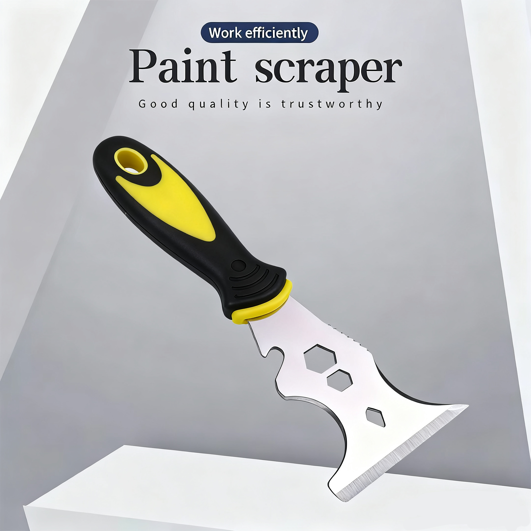 1pc 15 In 1 Multi Use Putty Knife Stainless Steel Paint Scraper Removal Construction Tool For Wallpaper Can Opener Home DIY