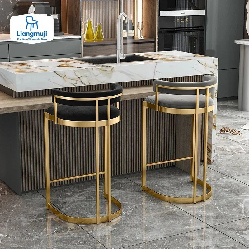 Bancos de barra de metal europeu nordic cozinha casa cadeiras de jantar na moda quarto muebles para el hogar móveis decoração cadeiras de barra