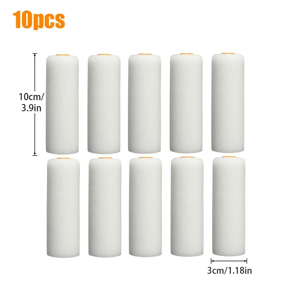 10 STKS 100mm Mini Wit Duurzaam Schuim Verfroller Mouwen Schilderen Decoreren Spons Rollers Art Sets Schilderbenodigdheden