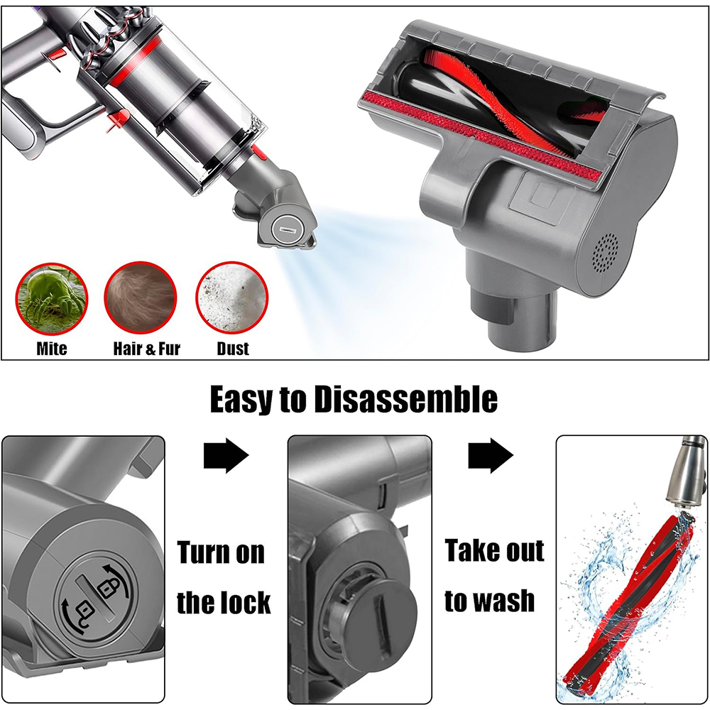 Materasso Mini Turbo Spazzola Motorizzata Per Dyson V7 V8 V10 V11 V15 G5 Aspirapolvere, Per Divano Sedia Rimuove Batteri e Allergeni