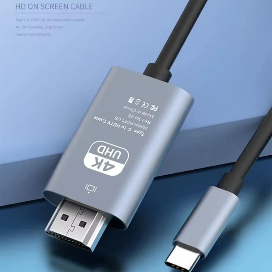 USB C To HDMI-compatible Adapter Cable Type C To HD 4k 30Hz USB C Cable Extend Screen Laptop Projector High Definition Adapter
