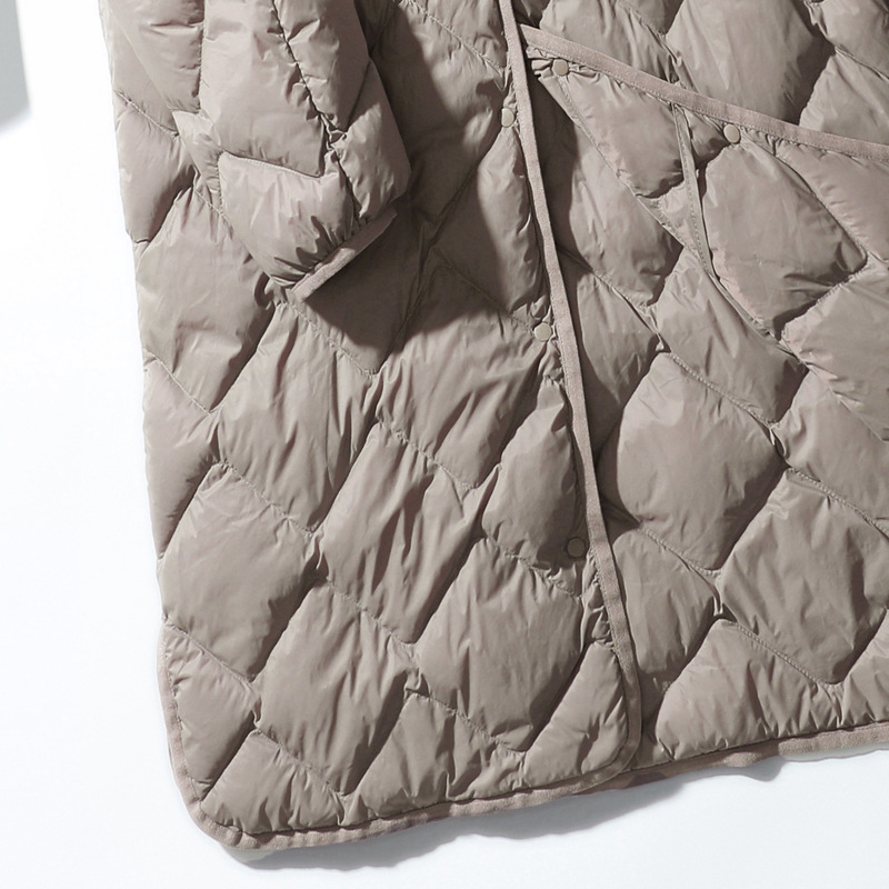 Veste longue en duvet de canard blanc ultraléger pour femme, col en V Argyle, vêtements d'extérieur décontractés, manteau d'automne et d'hiver, nouvelle mode, Schincompatible, 2023
