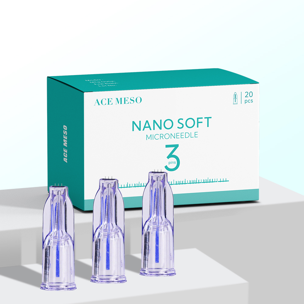 Micro Needle Professional Nanosoft 3Pin Nadeln Einweg-Sterilpaket 0,6/1,0/1,2/1,5 Handgefüllte drei Nadeln