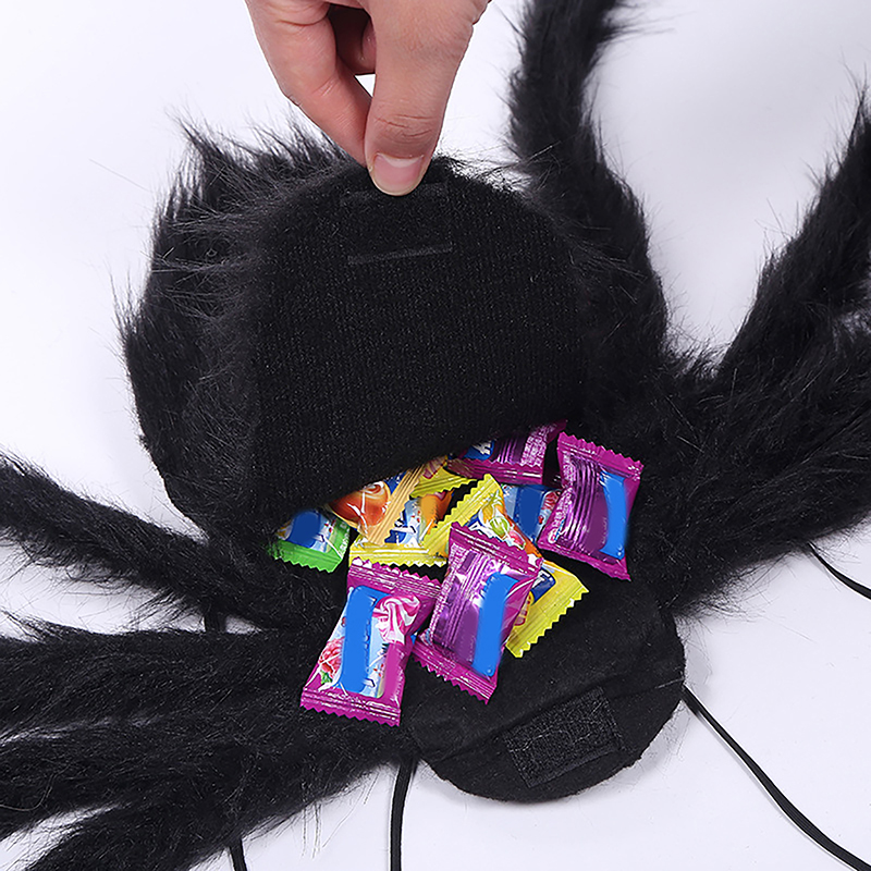 Halloween Novelty Simulation Big Spider Backpack Creative Spider Bag Party Cosplay Props Funny Halloween Candy Pocket Gifts