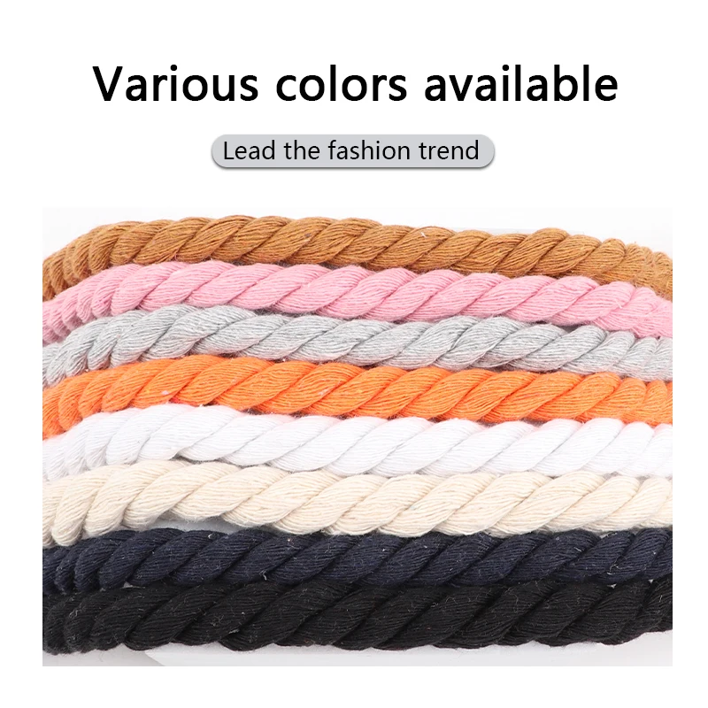 Cordones redondos de calidad tejidos a mano 1CM cordón de algodón de tres hilos Color sólido atrevido decoración torcida de algodón cordones para zapatos