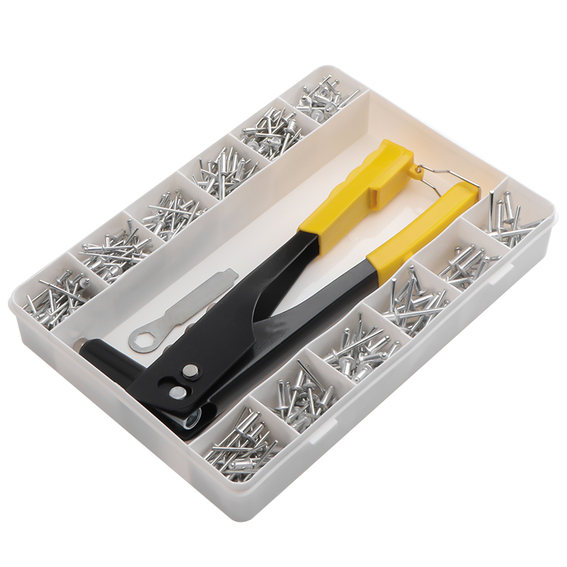Heavy Duty Riveter Gun Set, Hand Riveter Set, Alicate Rebite Cego, DIY Rebites Porca, Ferramentas Automotivas, 380 pcs, 200 pcs, 120 pcs, 60pcs
