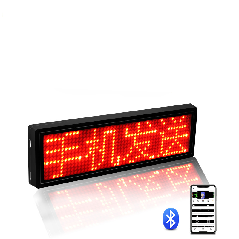 Recarregável bluetooth digital led crachá insígnias diy programável rolagem placa de mensagem mini display led etiqueta nome led