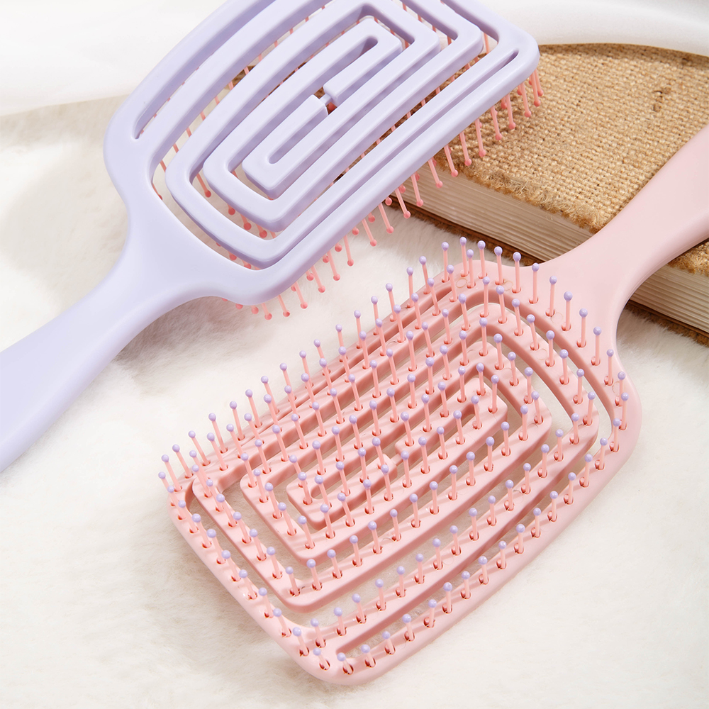 1pc Elastische Massage Kamm Aushöhlen Haar Pinsel Kopfhaut Massage Kämme Salon Haar Styling Detangler Schnelle Föhnen Entwirren werkzeug