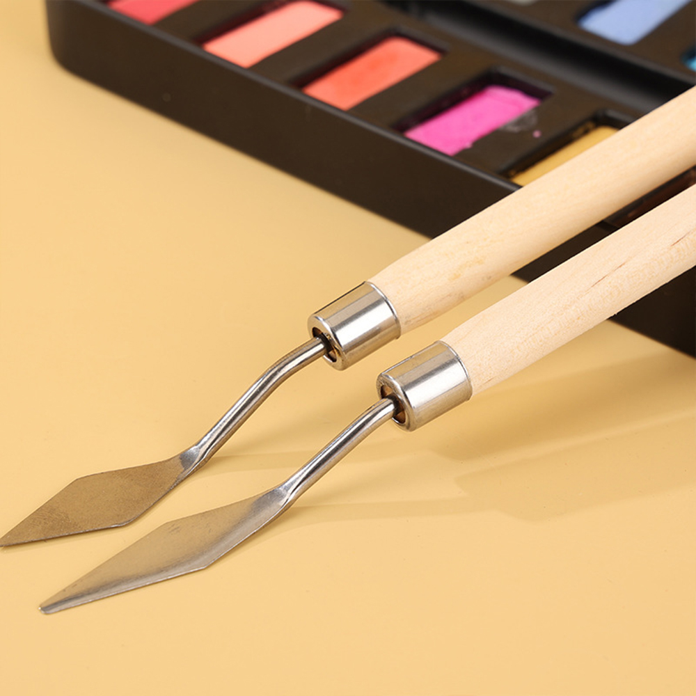 7 pz/set Set di raschietti per pittura a olio vernice manico in legno tavolozza coltello arte guazzo pittura raschietto