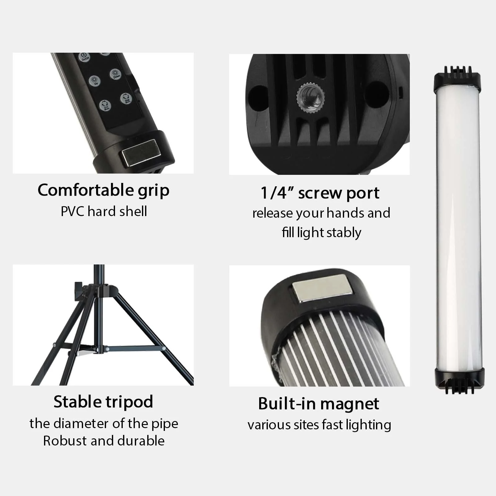 Mini Handheld LED RGB Licht Stick Magnet Fotobeleuchtung 2700-7500K Fotografie Fülllicht Lampe für Video Vlog YouTube