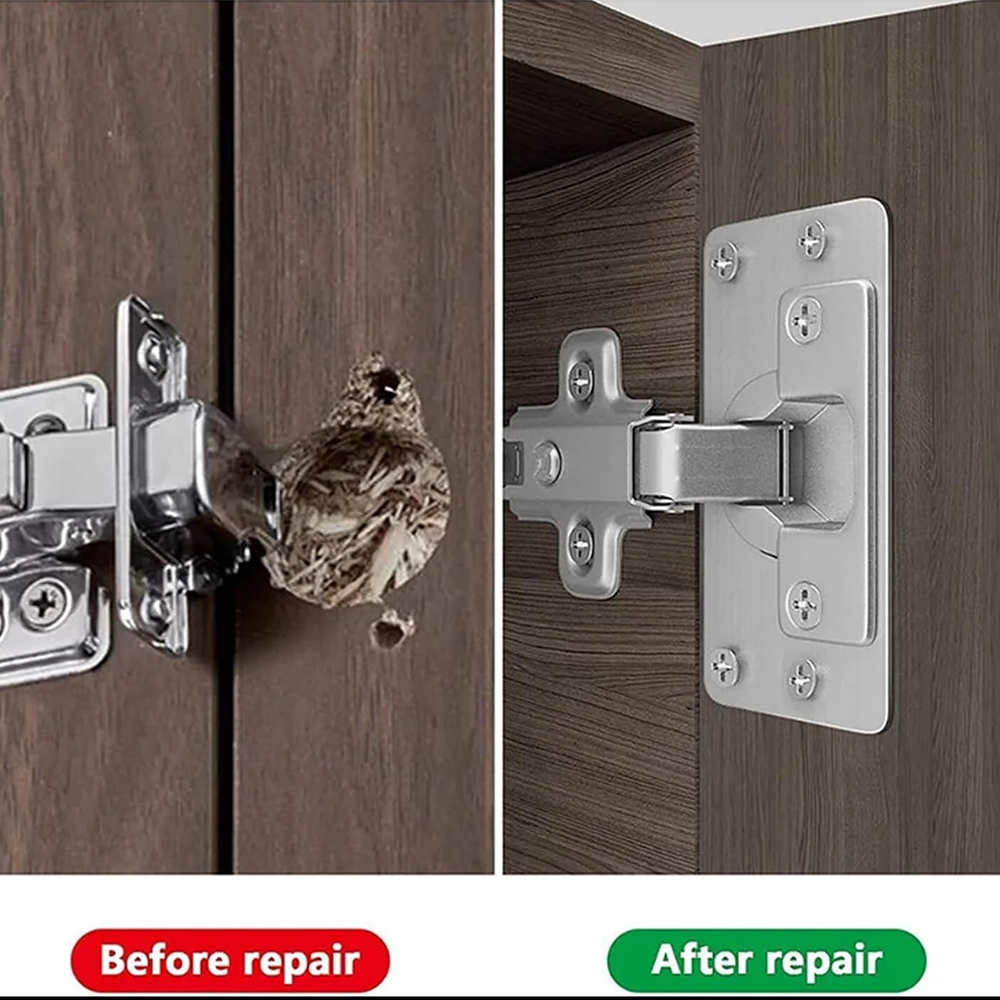 10/2 個キャビネットヒンジ修理プレートキットステンレス鋼ドアヒンジ取付プレート穴付き家庭用キッチン食器棚家具