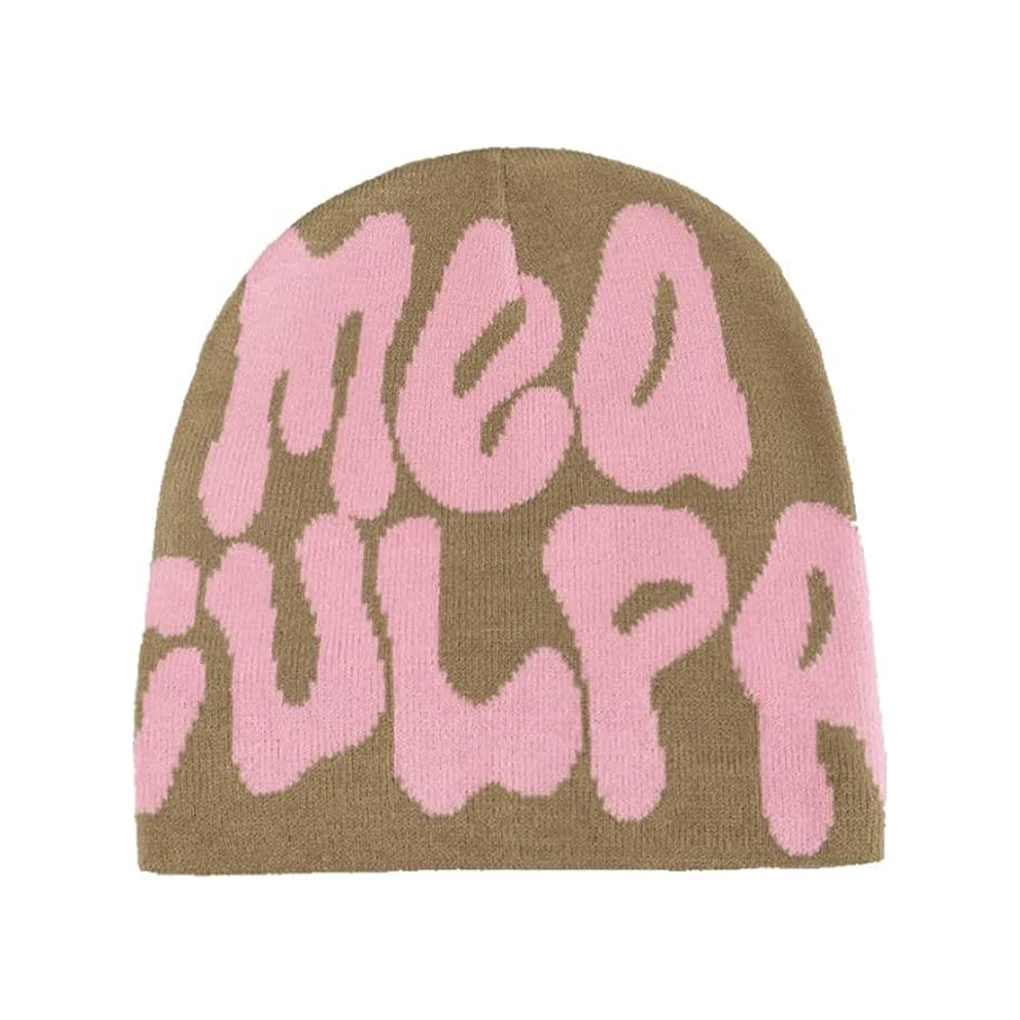Gorro unisex Y2k, gorro de invierno con gráfico MEA, gorro de punto cálido, gorros de Hip Hop para hombres, bonito gorro Y2k Original para hombre