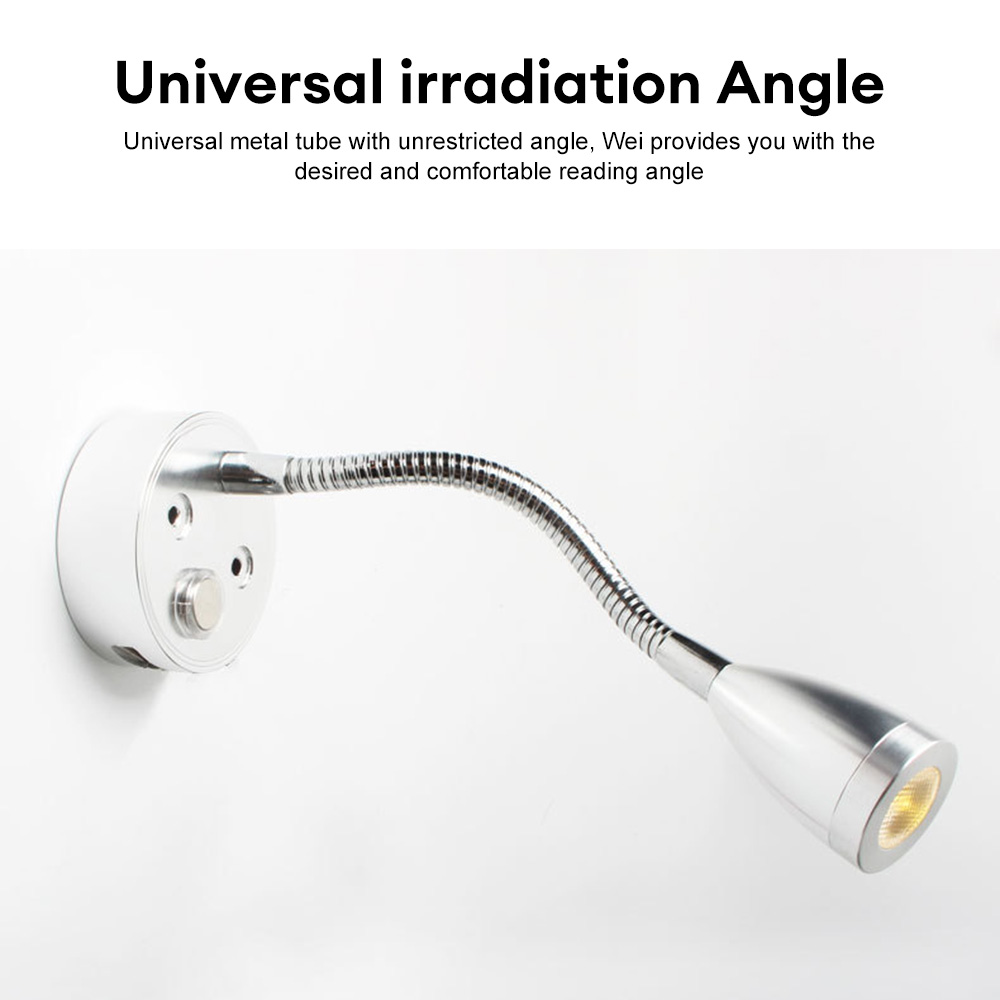 RV LED Leseleuchte DC10-30V Smart Touch Dimmbare Flexible Schwanenhals Wandleuchte für Wohnmobil Yacht Kabine mit USB-Ladeanschluss